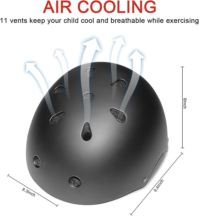 Kids Bike Helmet Set, Adjustable Toddler Helmet for Ages 2-8 Kids with Knee, Elbow & Wrist Pads | Multi-Sport Helmet for Skateboard Cycling Scooter Rollerblading