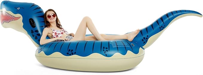 Jasonwell Inflatable Dinosaur Swimming Pool Float for Kids Boys Girls Adults 124'' Giant Tyrannosaurus Rex Floatie Summer Beach Ride on Party Pool Raft Lounge Toys