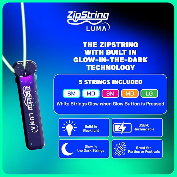 Luma - The Patented Glow-in-The-Dark Toy That Flies a Loop of String, Creates Endless Shapes and Tricks Built-in LED for Glowing Fun. Perfect STEM Gift for Kids & Adults. Wonderment Awaits