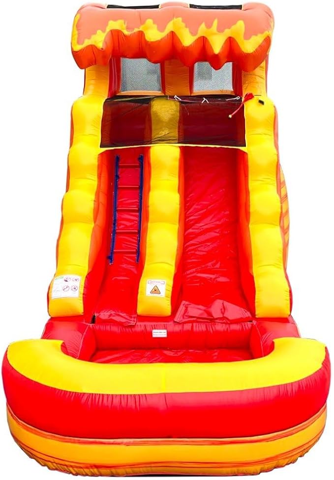 Inflatable Water Slides for Kids - Backyard Inflatable Water Slides with Splash Pool - Fire Marble Slide Complete with Blower, and Stakes - 21' x 9' - 12' Tall Slide