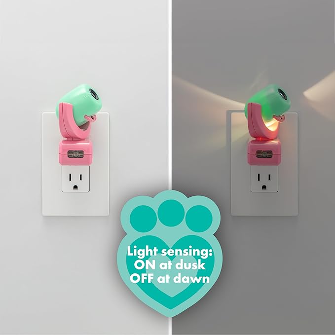 Projectables Gabby's Dollhouse LED Kids Night Light, Projector, Plug-in, Dusk-to-Dawn Sensor, for Bedroom, Bathroom, Playroom, Toyroom, 80079