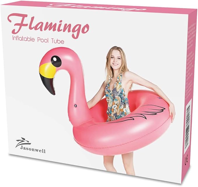 Jasonwell Giant Inflatable Flamingo Pool Floats Party Float Tube with Fast Valves Summer Beach Swimming Pool Lounge Raft Decorations Toys for Adults & Kids