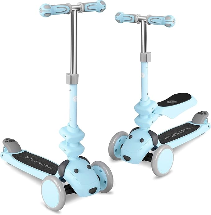 MOUNTALK Kids Scooter for Ages 1-12 Years, 3 Wheels Toddler Scooter for Children Age 1-3/3-5/5-8/8-12 Boys and Girls with Adjustable Heights and LED Wheels