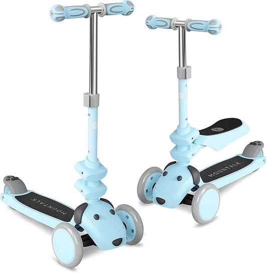 MOUNTALK Kids Scooter for Ages 1-12 Years, 3 Wheels Toddler Scooter for Children Age 1-3/3-5/5-8/8-12 Boys and Girls with Adjustable Heights and LED Wheels