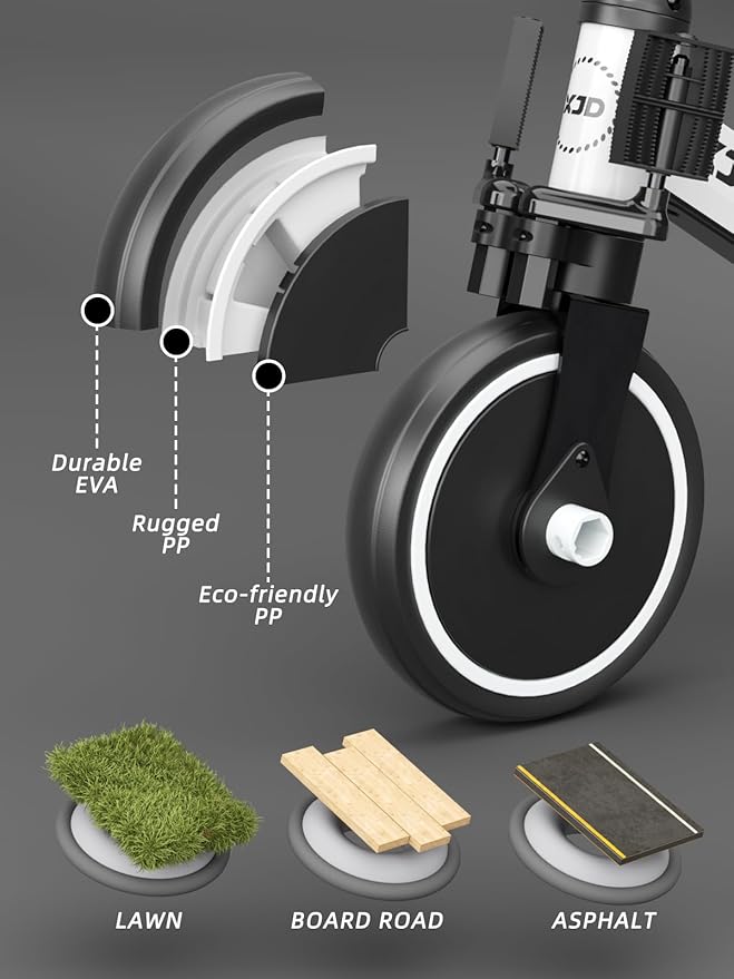 ﻿XJD 5 in 1 Toddler Bike, Tricycle for Toddlers 1-3 with Adjustable Seat Height, Removable Pedals, Ideal Balance Bike Birthday Gifts and Toys for Boys and Girls