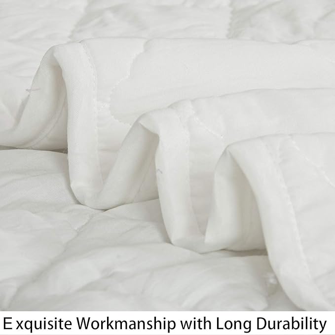 NTBAY Down Alternative Oversized Toddler Comforter, Super Soft and Warm Solid Color Baby Crib Quilted Blanket, 43x60 inches, White