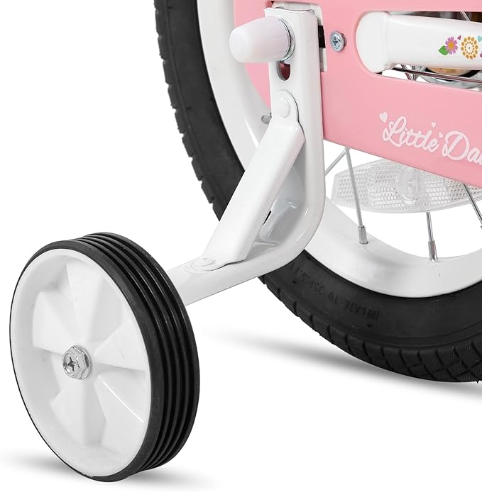 JOYSTAR Kids Bike for 2-7 Years Girls Boys w/o Dual Handbrake 12 14 16 Inch Princess Girls Bike with Training Wheels Doll Seat Streamers Boys Bikes with Flag & Water Bottle, Kids' Bicycle