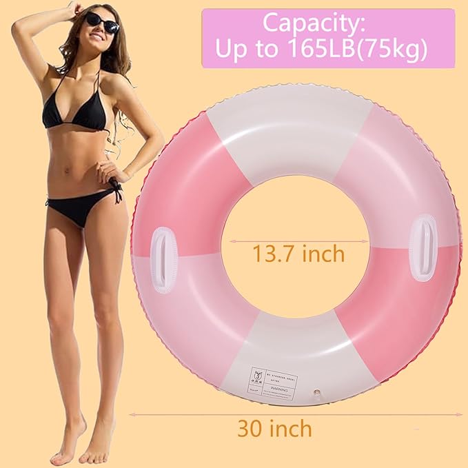 Swimming Pool Tubes-2PCS Inflatable Pool Floats for Adult Swim Ring Pool Floaties Inflatable Swimming Pool Raft Party Water Summer Beach Lounger Float Party Supplies