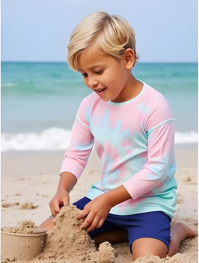 INGEAR Boys' Rash Guard UPF 50+ Swim Shirt - Lightweight, Quick-Dry, Durable Sun Protection for Swimming, Sizes XS-XL