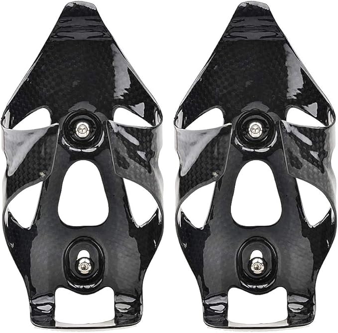 Full Carbon Fiber Bicycle Water Bottle Cages Holder Brackets with Titanium Bolts Pack of 2