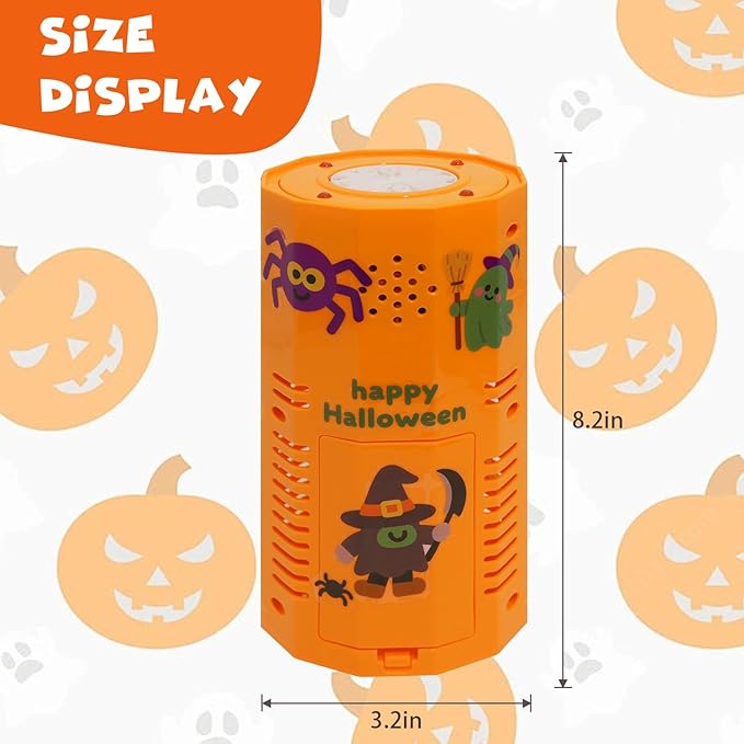 Halloween Bubble Machine, Automatic Fireworks Bubble Blower with Spooky Sound & Dazzling Lights, Portable Bubble Maker Toys with DIY Stickers for Kids Halloween Party Fun (Halloween)