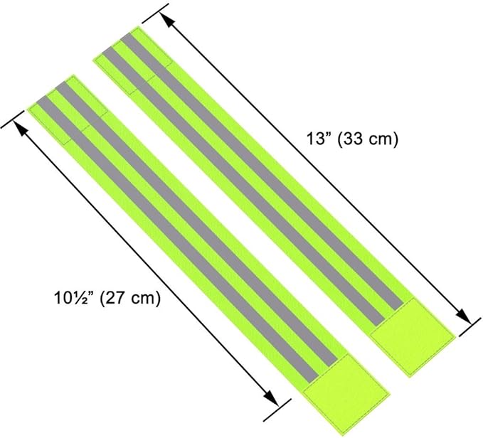 Reflective Ankle Bands (4 Bands/2 Pairs) | High Visibility and Safety for Jogging/Cycling/Walking etc | Works as Wristbands, Armband, Leg Straps | Accessories for Sports/Running Gear