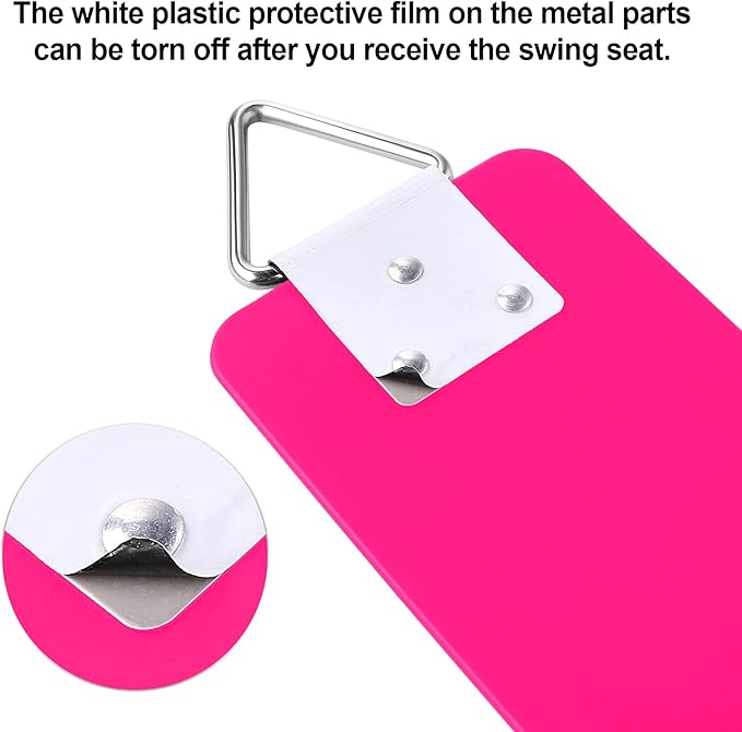 AGPTEK Swing Set, Seat with 66 Inch Anti-Rust Chains Thermoplastic Coated, Support 250lb, Cushion Accessories Replacement with Snap Hooks for Outdoors, Playground, Jungle & Gym - Pink