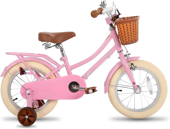 JOYSTAR Girls Bike for 2-12 Years Old Toddlers and Kids, 12" 14" 16" 18“ Retro Style Kids Bike with Training Wheels, 20 Inch Children Bicycle with Kickstand