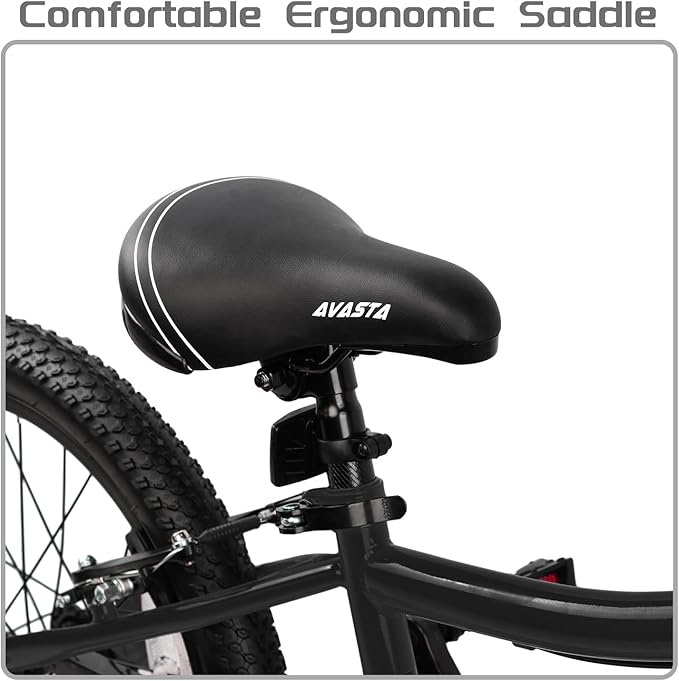 AVASTA Bilbo 18 20 Inch Kids Bike for Boys Girls 5-10 Years Old, Retro Style High Carbon Steel Bicycle with Adjustable Handlebars and Seat, Dual V-Brakes, Kickstand, Multiple Colors