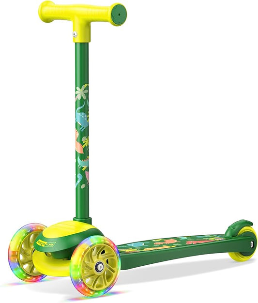 3 Wheel Scooter for Kids, Smooth Light Up LED Front Wheels, Wide Anti Slip Deck, Rear Foot Brake, Easy Lean to Steer Maneuvering, Indoor & Outdoor Ride On Toys for Ages 2 Up