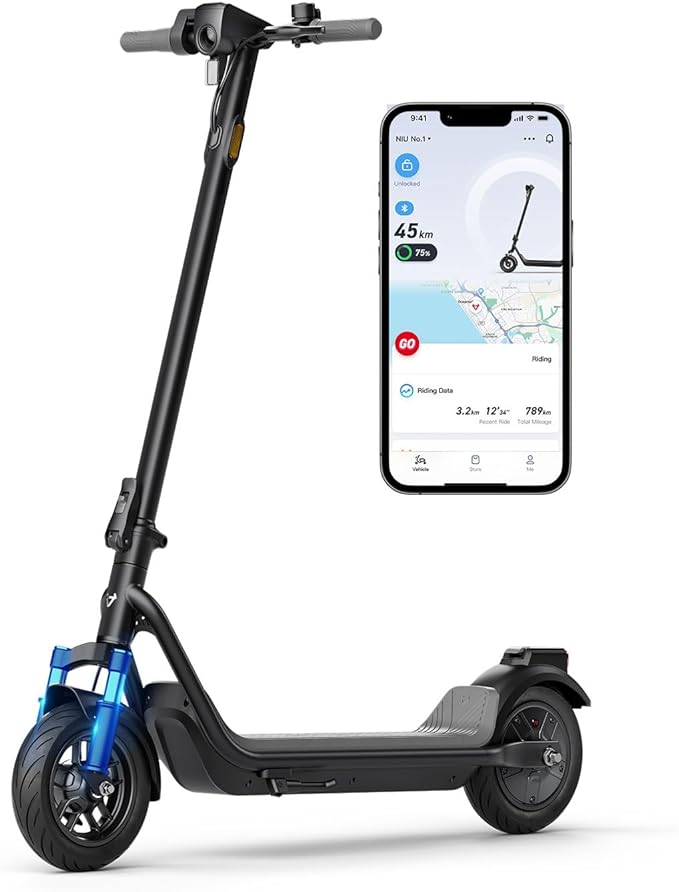 NIU K100P/K200F/K300P Electric Scooter Adults - E Scooter with Suspension, 600-900W Peak Power, 18-34 Miles Max Range, Top Speed 17.4-20MPH, Commuting E-Scooter, Folding Handlebars(Only K200F)