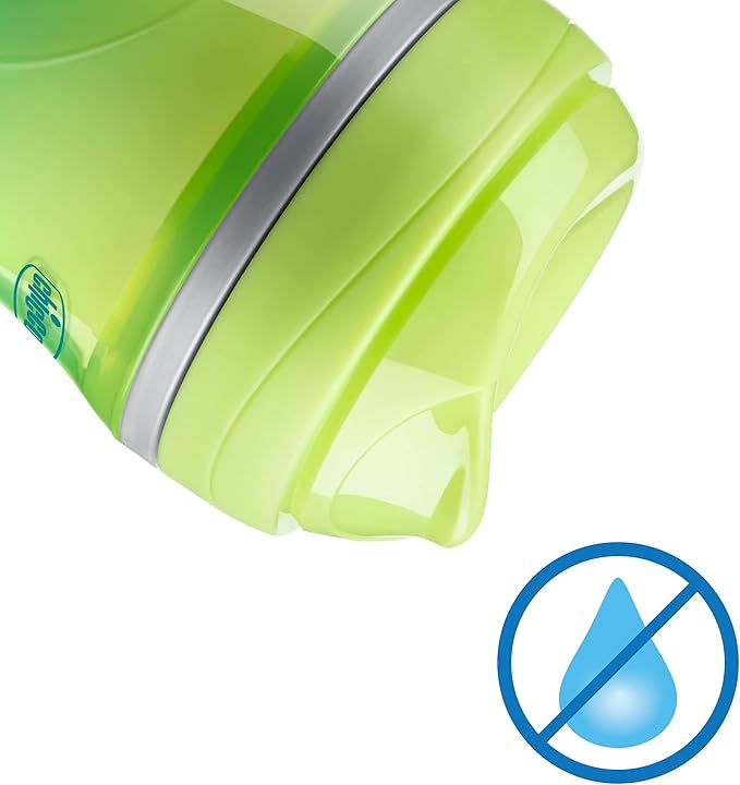 Chicco Double-Wall Insulated Sippy Cup with Bite-Proof Rim Spout and Spill-Free Lid 9oz. | Top-Rack Dishwasher Safe | Easy to Hold Ergonomic Indents | Green/Teal Ombre, 2pk | 12+ months