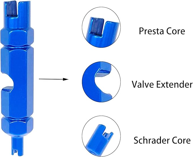 ZUFECY Valve Core Remover, Valve Core Repair Tool for Presta Schrader tubeless Cycling Tires (Blue)