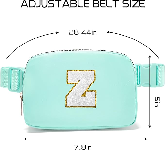 Gitus Birthday Gifts for 8 9 10 11 12 13 Year Old Girls Personalized Fanny Pack Crossbody Bags with Initial Letter Patch Belt Bag for Teen Girls Cute Trendy Stuff Travel Essentials (Mint Green-Z)