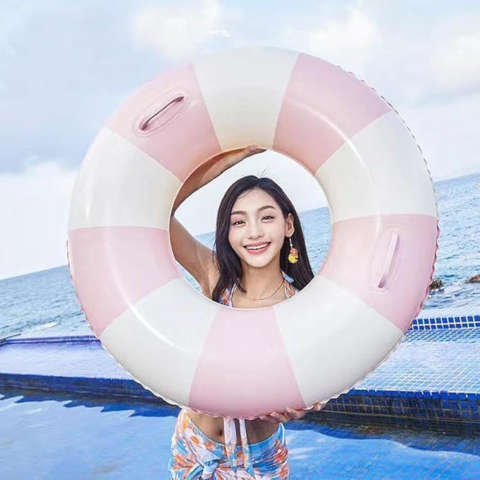 Children Swimming Ring, Inflatable Pool Floats Swim Tube Raft Toy with Fruits Mermaid Decorations Summer Water Fun Lounge Beach Lake Party Supplies for Kids