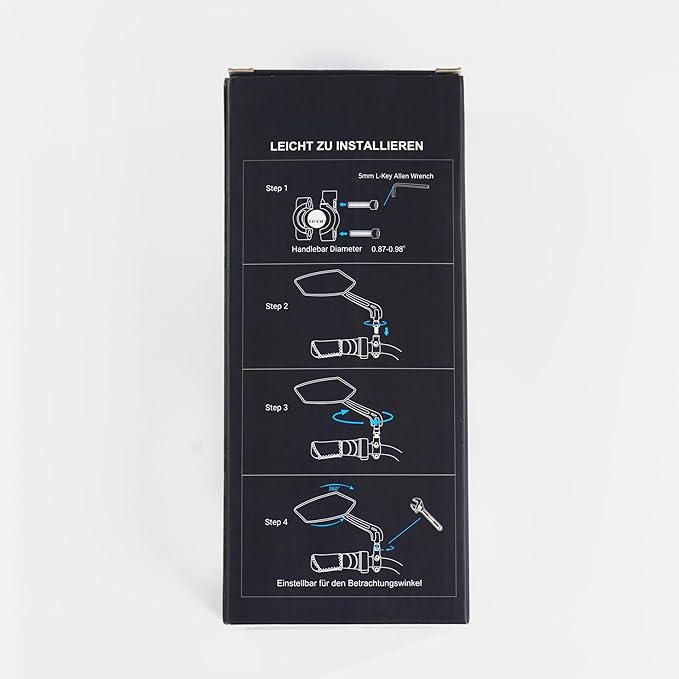 Bike Mirror Handlebar Mount 360° Adjustable, Wide Rear View Mirror Bicycle Mirrors for Handlebars with Scratch Resistant Glass, Bike Rear View Mirror for Scooter, Motorcycle, Bike Accessory Right