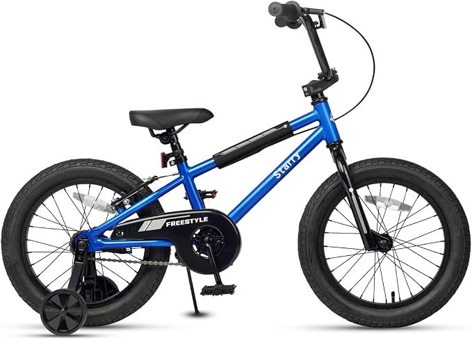 12 14 16 18 Inch Kids Bike BMX Style Bicycle with Training Wheels Coaster Brake for 2-10 Years Old Toddlers Boys Girls Multiple Colors