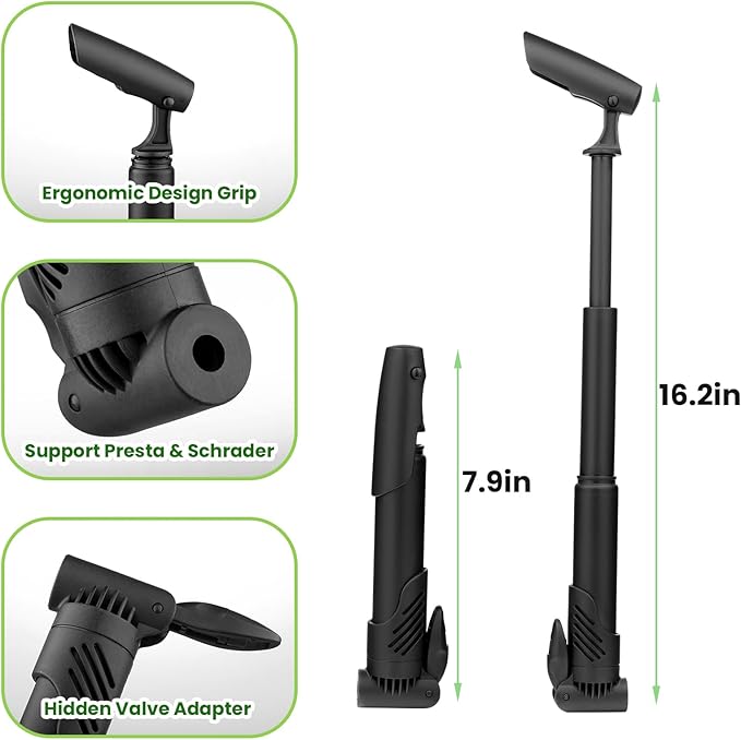 Teyssor Bike Repair Bag with Tire Pump, Bicycle Tire Repair Tool Kit, Portable Tool Bag with 16 in 1 Multitool All in One Bike Kit for Cycling