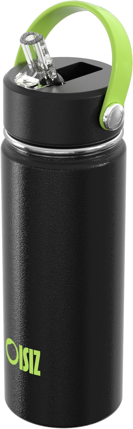 OISIZ 18oz Kids Water Bottle with Straw Lid, Vacuum Insulated Water Bottle 316 Stainless Steel Bottles for Kids for School, Leakproof Water cups, BPA Free and Keep Cold for 24 Hours,Easy to Clean