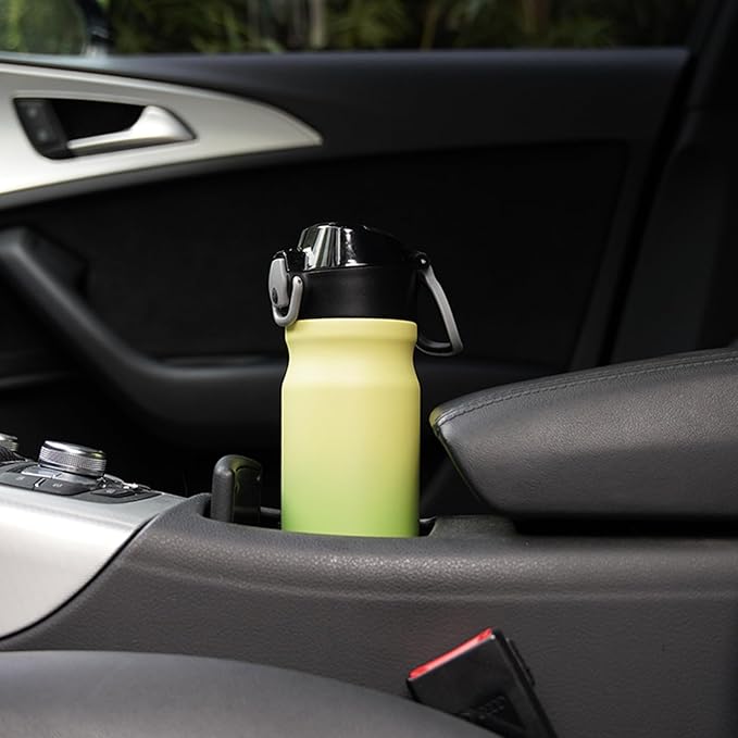 BJPKPK 18oz Insulated Water Bottle With Straw Stainless Steel Double Wall Water Bottles BPA Free Leak Proof Thermo With Lockable Flip Lid And Soft Silicone Spout,Cherry Blossom