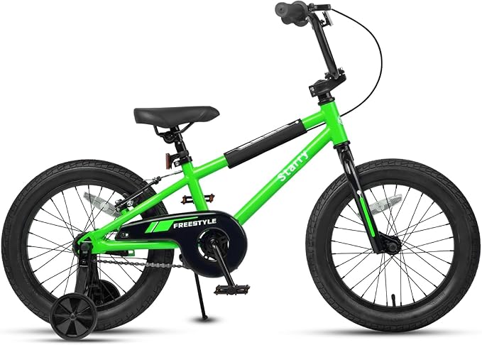 12 14 16 18 Inch Kids Bike BMX Style Bicycle with Training Wheels Coaster Brake for 2-10 Years Old Toddlers Boys Girls Multiple Colors