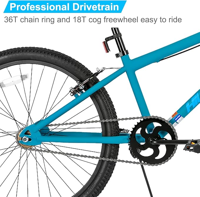 Hiland 24 26 inch BMX Bike for for Teen Bike and Adult Bikes, Beginner-Level BMX to Advanced Riders with 2 Pegs, Bicycles for Men and Women, Multiple Colors