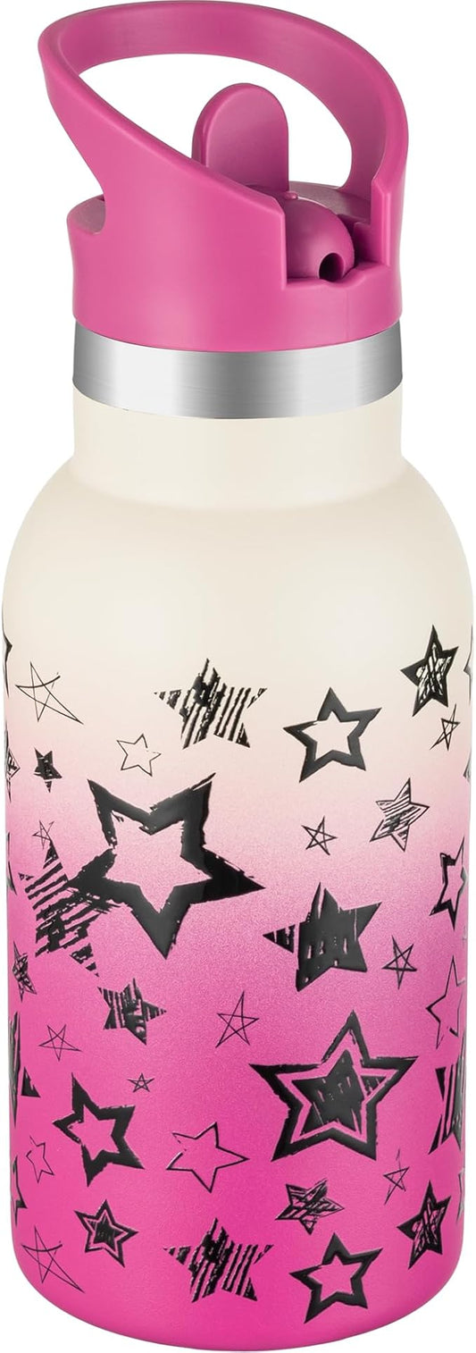 12oz Kids Water Bottle – Insulated Stainless Steel Bottle with Straw Lid, BPA-Free, Leak-Proof, for Toddlers & School Use