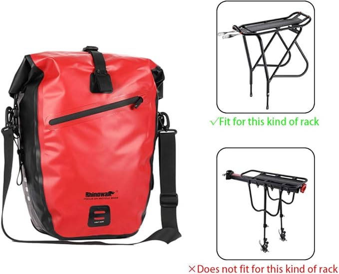 Rhinowalk Bike Bag Waterproof Bike Pannier Bag for Bicycle Cargo Rack Saddle Bag Shoulder Bag Laptop Pannier Rack Bicycle Bag Professional Cycling Accessories