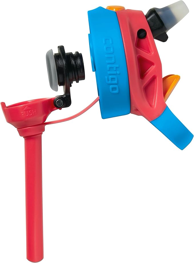 Contigo 14oz Kids Cleanable Water Bottle with Silicone Straw and Spill-Proof Lid, 2-Pack in Watermelon & Dinos, Dishwasher-Safe