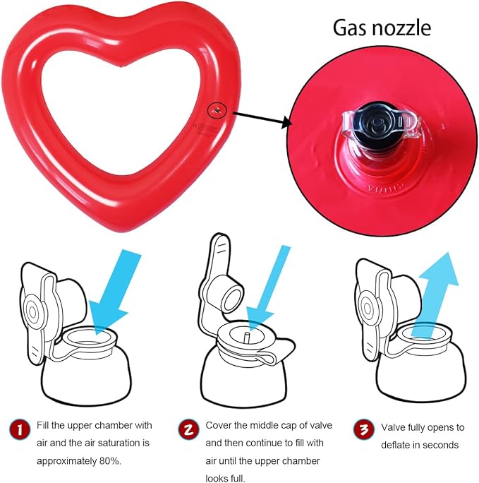 ZHUYNXIR Heart Swimming Pool Float Loungers Tube, Water Fun Beach Party Toys for Kids，Birthday Scene Layout Props.