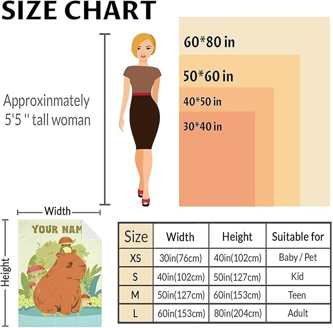 Personalized Blanket Gifts with Name - 60x50 Inches Cute Throw Blanket for Teens, Adults - Custom Light Green Soft Fuzzy Blankets for Bed, Couch & Travel