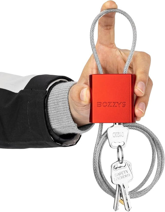 Adjustable Cable Locks with 3 Keys | L 3.28ft x D 1/6in Aluminum Steel Cable Padlock for Bikes, Gate, Lockers & Outdoor Gear | Keyed Different & Red