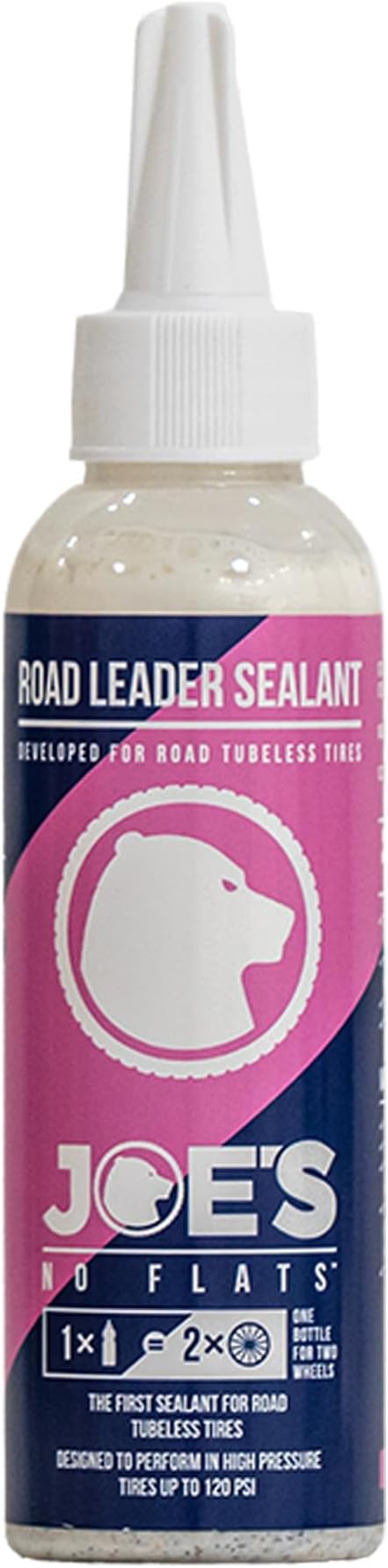 JOE'S NO FLATS Road Leader Sealant - Use for Low Volume High Pressure Road Bike Tires - Road Bike Tubeless Tire Sealant
