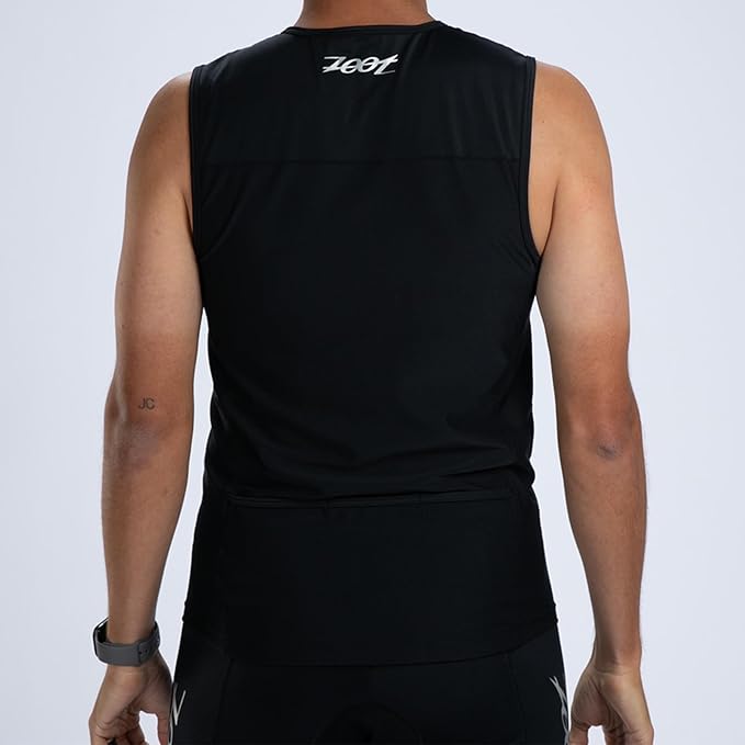 Zoot Men’s Core Tri Tank, Performance Triathlon Race Tank Top, UPF 50+ Fabric, Rear Pockets, Mesh Panels, & Cam Lock Zipper