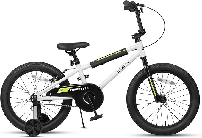 12 14 16 18 Inch Kids Bike BMX Style Bicycle with Training Wheels Coaster Brake for 2-10 Years Old Toddlers Boys Girls Multiple Colors