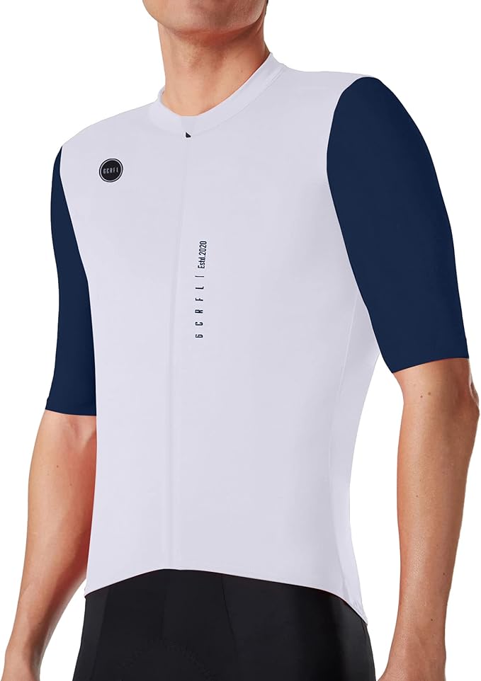 Men's Cycling Jersey Set Cycling Kit Bicycle Jersey Rear Zipper Pocket Bike Bib Shorts with Pockets Race Fit High Density Pad