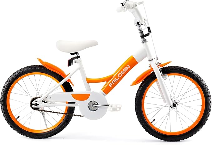 14/16/18 Inch Children’s Bike for Toddlers Kids Ages 3-9, Safe Non-Slip Tires, Removable Training Wheels, Coaster Brake, Easy Assembly, Perfect for Boys and Girls, Orange