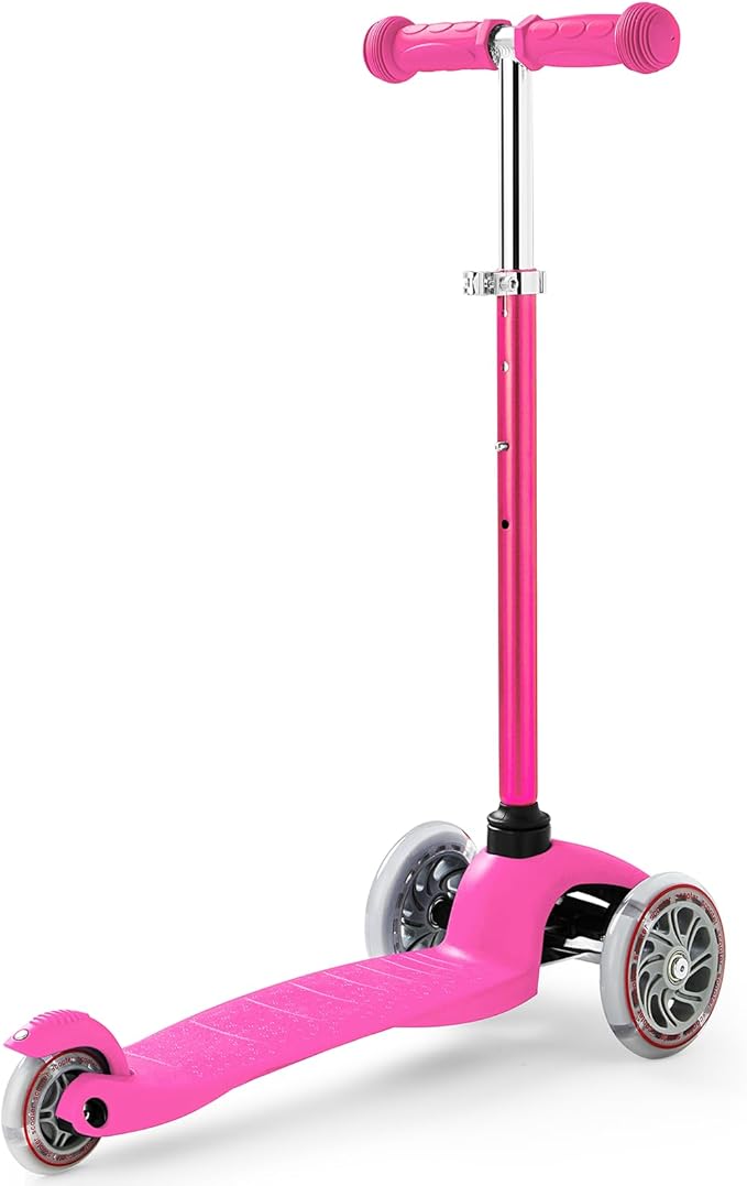 Kids Scooter, Children and Toddler 3 Wheel Kick Scooter for Boys & Girls Ages 2-5, LED Lighted Wheels and 3 Adjustable Height Handlebars, Lean-to-Steer