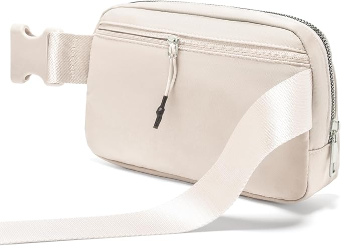 Gitus Birthday Gifts for 8 9 10 11 12 13 Year Old Girls Personalized Fanny Pack Crossbody Bags with Initial Letter Patch Belt Bag for Teen Girls Cute Trendy Stuff Travel Essentials (Ivory-B)