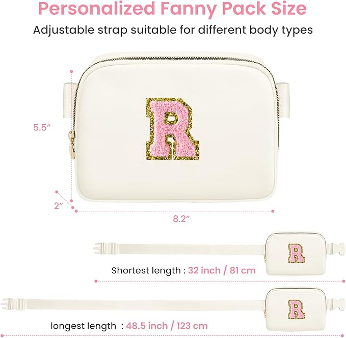 Prize for Girls 8-12, Dance Recital Gifts for Girls Kids, Belt Bag Dance Bag for Girls Teen,Crossbody Bags for Girls Women,Small Travel Waist Packs Kids Fanny Pack Birthday Gifts (Beige, R)