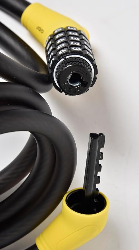 Bicycle Motorcycle Coiled Cable Lock Anti Theft (Coile Cable Combi)