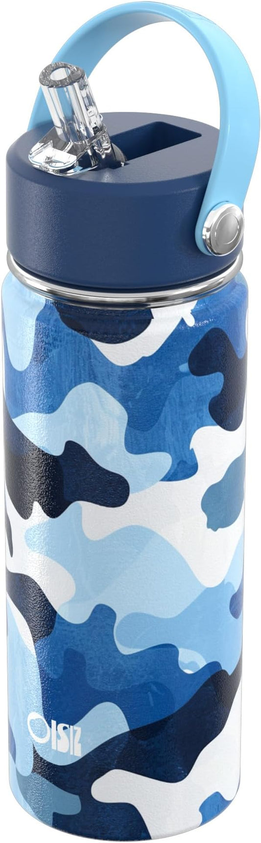 OISIZ 18oz Kids Water Bottle with Straw Lid, Vacuum Insulated Water Bottle 316 Stainless Steel Bottles for Kids for School, Leakproof Water cups, BPA Free and Keep Cold for 24 Hours,Easy to Clean