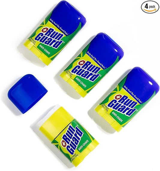 Anti-Chafing Stick - Made with 100% Plant-Based Ingredients Plus Beeswax. Works for All Distance Runners from 5K Walks/Runs to 100 Mile Ultra Marathons (0.6oz - Pack of 4)
