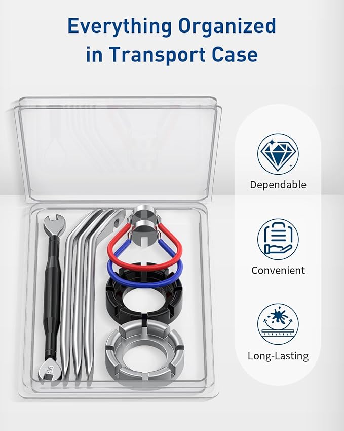 Pawfly Bike Spoke Wrenches, Bike Spoke Tool Kit with 3 Bicycle Tire Levers, Bicycle Spoke Wrench Tools, Bicycle Rim Truing Tool Set, Bike Rim Correct Kit, 8-Piece Bike Repair Tool Kit